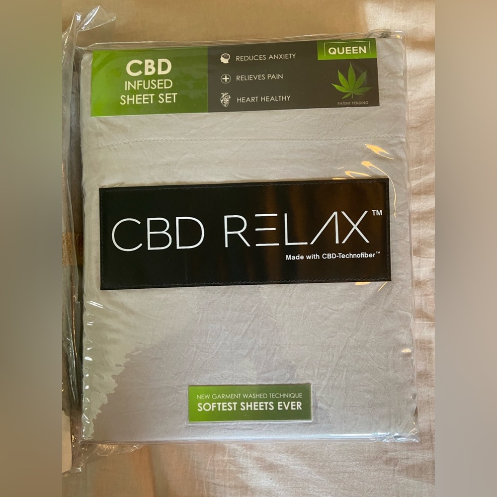CBD Infused Queen Sheet Set & Throw Blanket